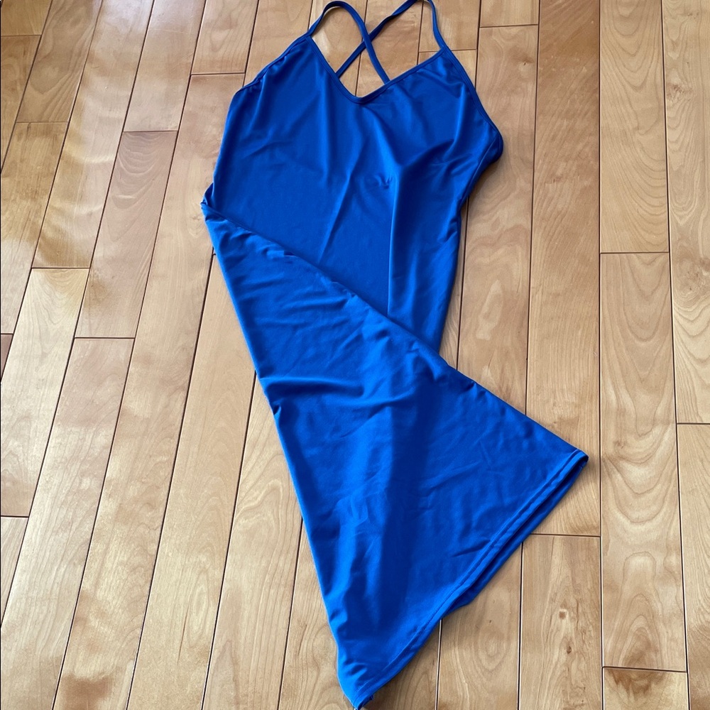 L.    Royal Blue Slip Dress with Spaghetti Straps